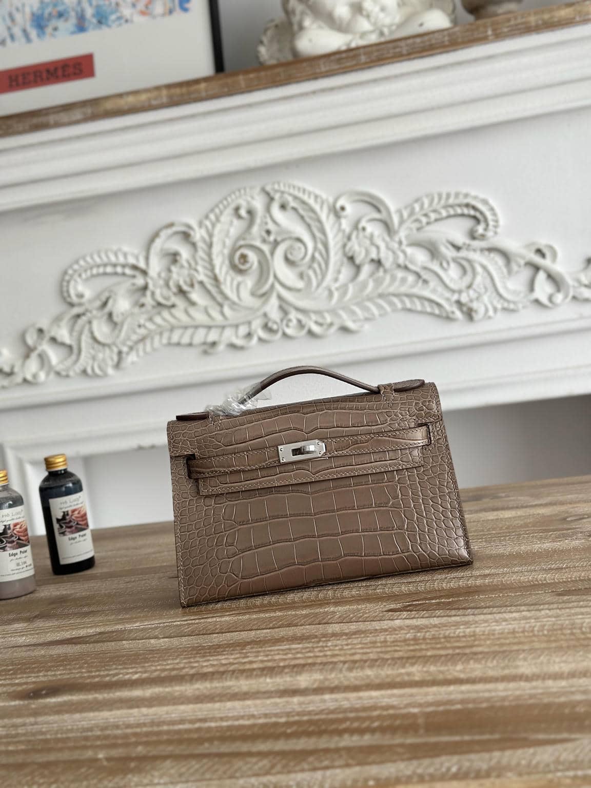 Kelly Crocodile-Embossed Cow Leather-34